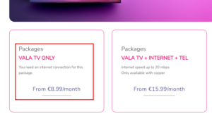 Vala IPTV Pricing